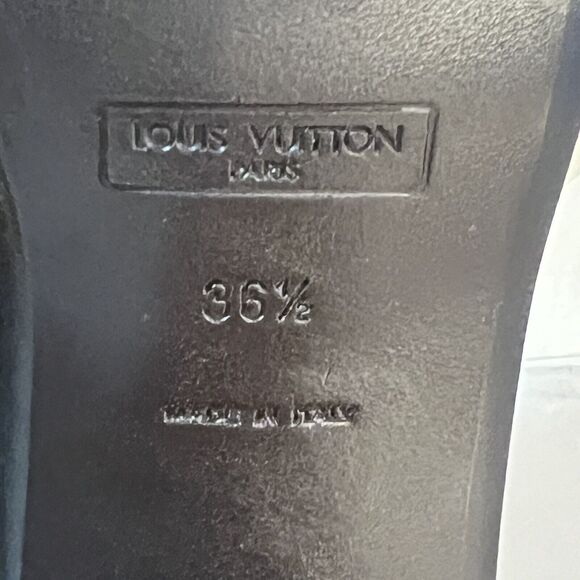 Louis Vuitton Patent Leather Brown Slip On Tassels Sandals Block Heels SZ 36.5 - Picture 9 of 15